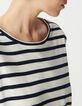 Oversized navy en wit matrozen T-shirt met schouderjuwelen Dames-4