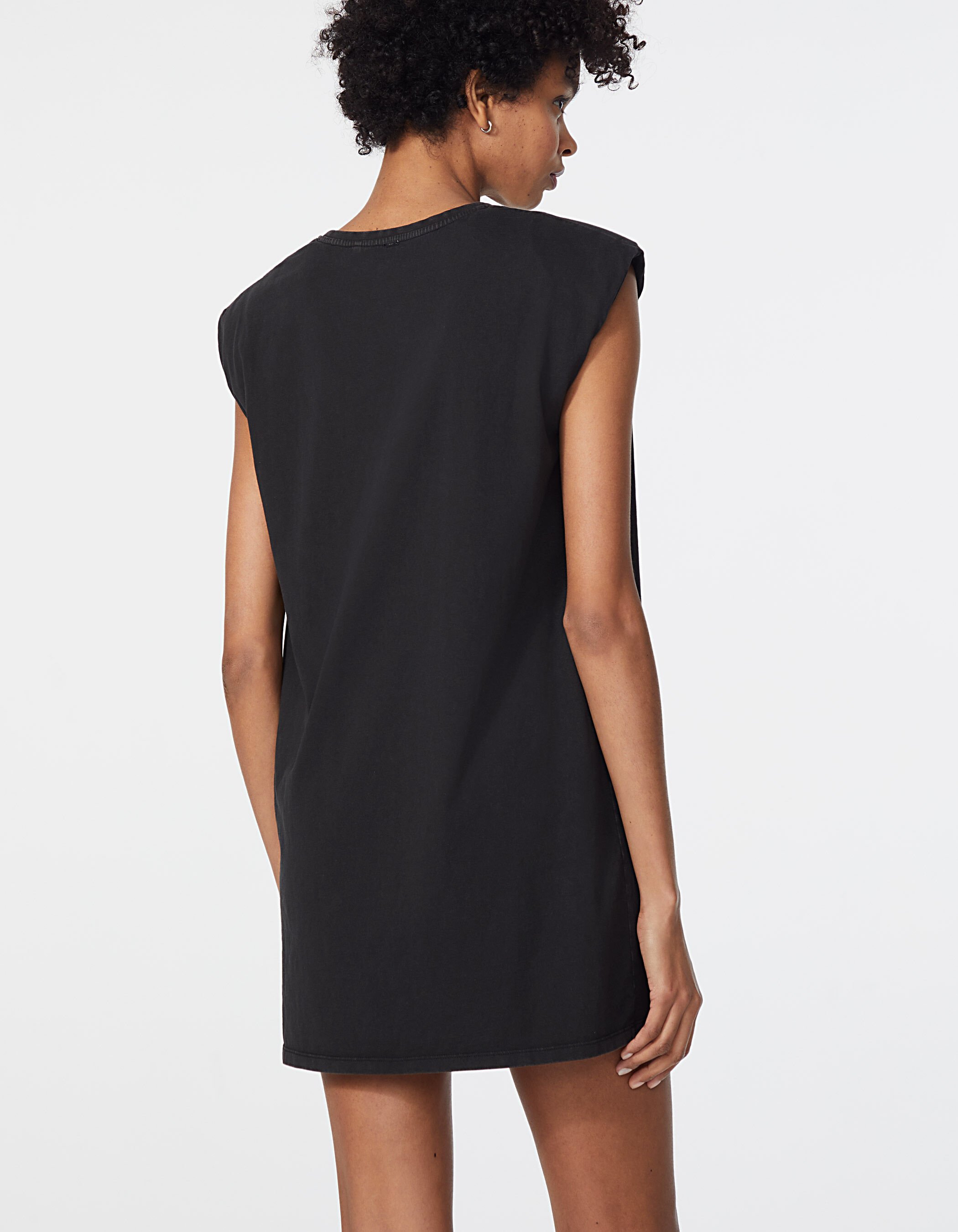 Robe droite en coton noir visuel The Rolling Stones femme