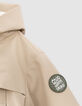 Beige Jacke mit Kapuze, recycelter Polyester, Babyjungen-5