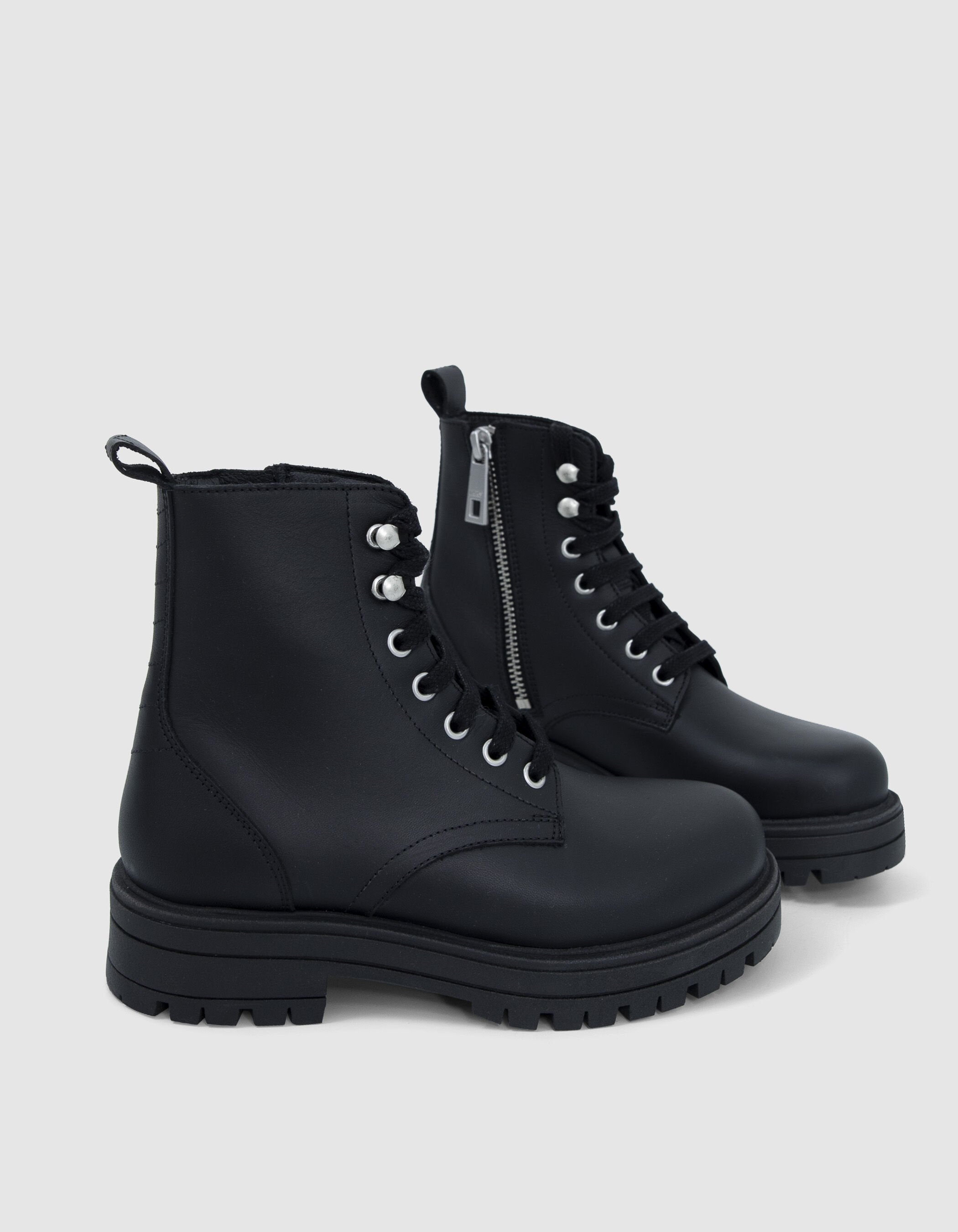 Boys black combat boots top