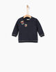Sweat marine en molleton matelassé bébé garçon-1