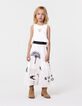 Jupe longue blanche plissée imprimé maxi motifs fille-7
