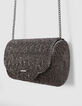 Sac à main argenté brodé perles fille-2