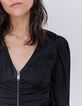 Blusa negra jacquard lunares ópticos mujer-4