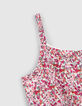 Fuchsia jurk bloemenprint schouderbandjes meisjes-4
