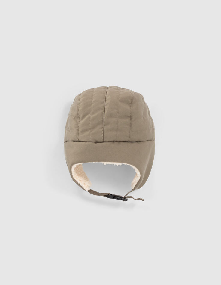 Chapka kaki fourrée avec visuel lunettes bébé garçon-3