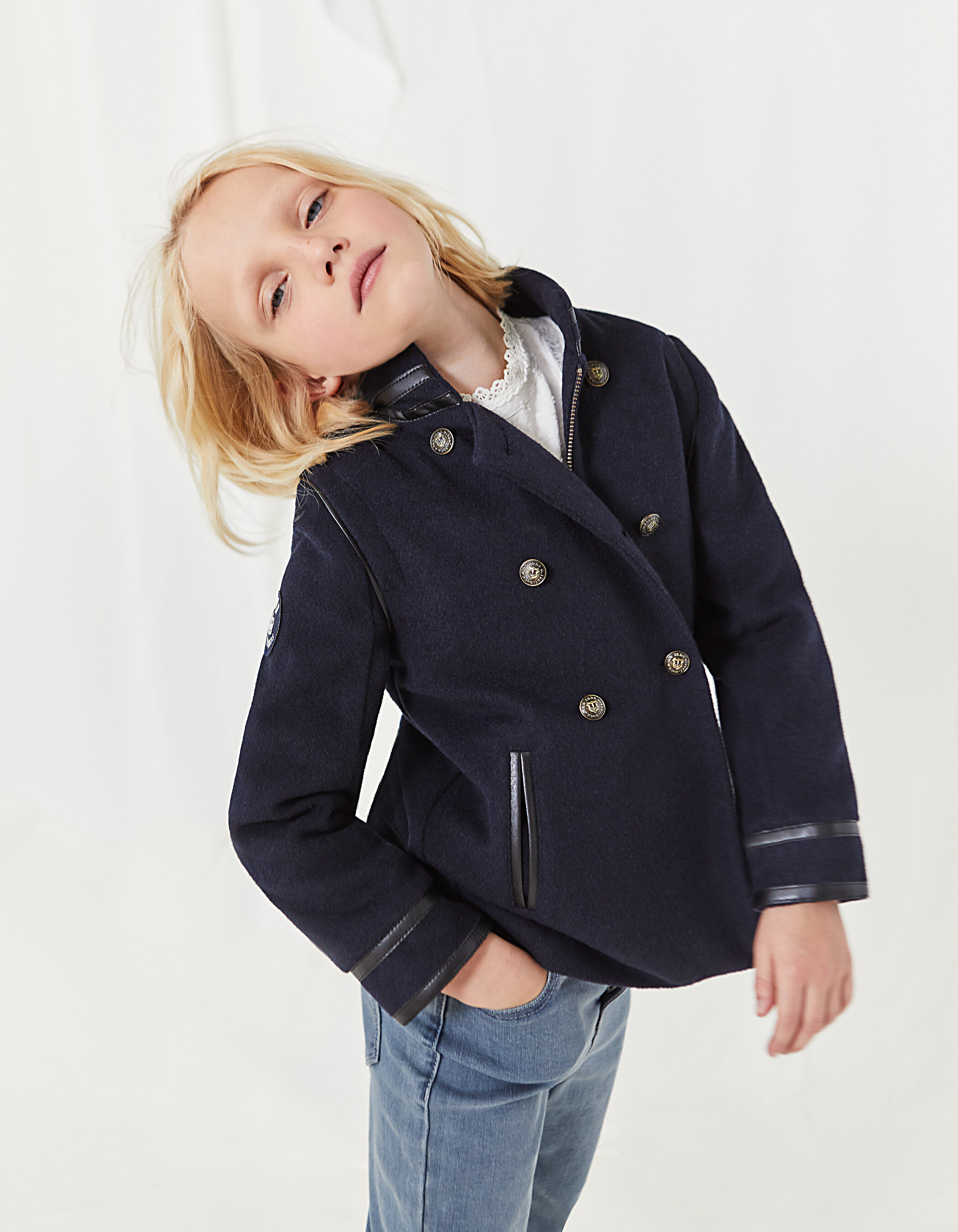 Girls navy outlet peacoat