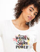 I.Code white organic T-shirt with slogan and exotic print-4