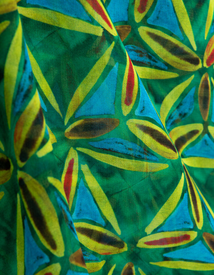 Muntgroen overhemd gerecycleerd paradise print Dames-8