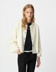 Wit vest bouclétricot Dames-5 Wit vest bouclétricot Dames-5
