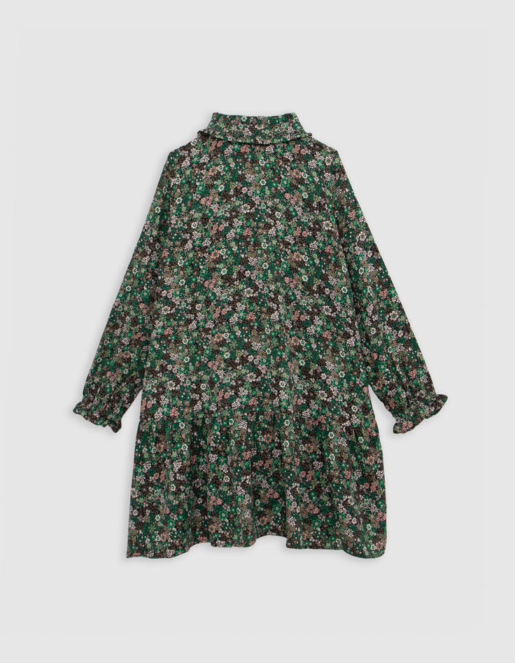 Khaki dress LENZING™ ECOVERO™ leofloral print girl-2