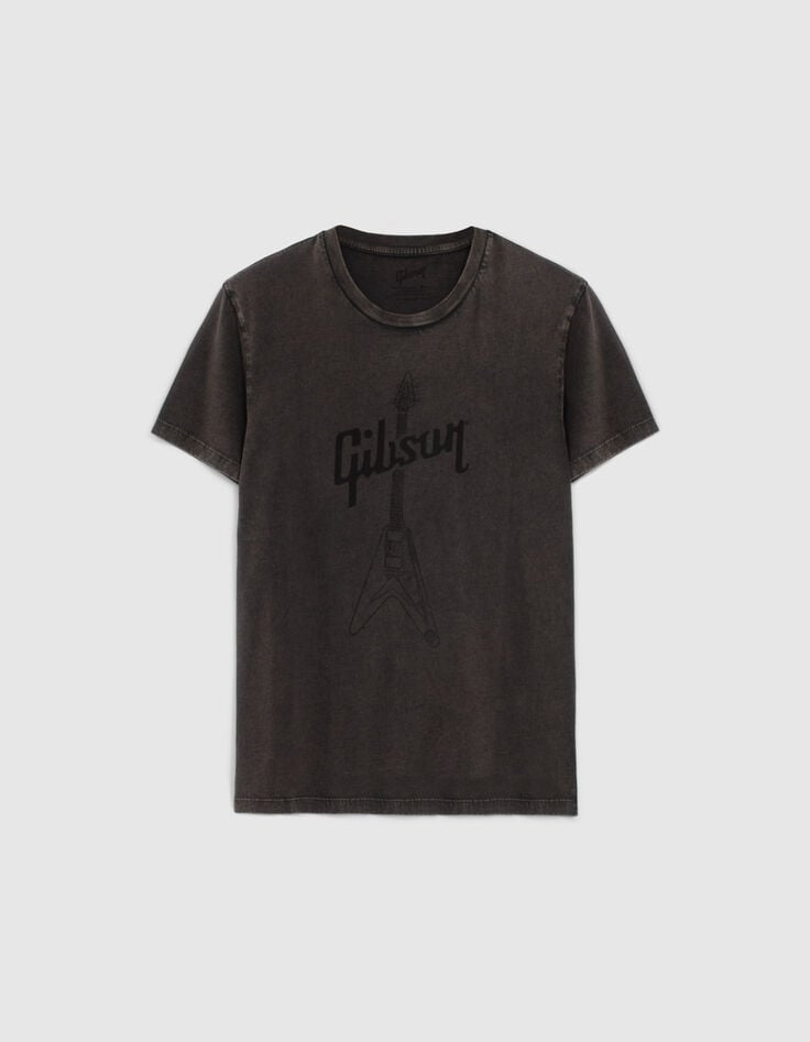 Graues Herren-T-Shirt mit E-Gitarre GIBSON-6