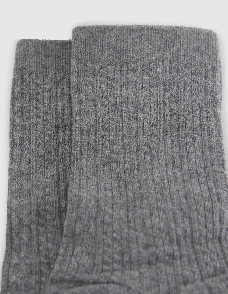 Chaussettes noir, beige, gris tricot fantaisie Femme-5 Chaussettes noir, beige, gris tricot fantaisie Femme-5