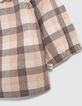 Blouse écrue à carreaux avec volant bébé fille-5