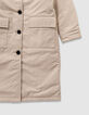 Girls’ beige trench coat with velvet collar-4