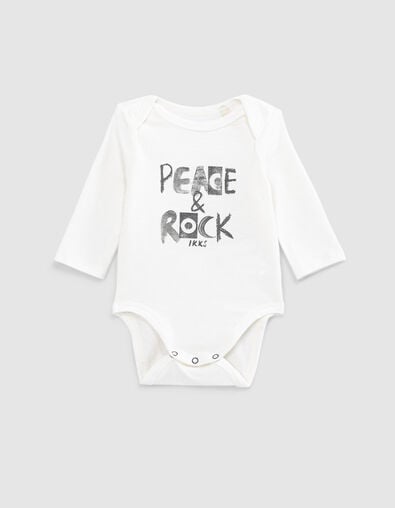 Baby’s milk slogan organic cotton bodysuit - IKKS