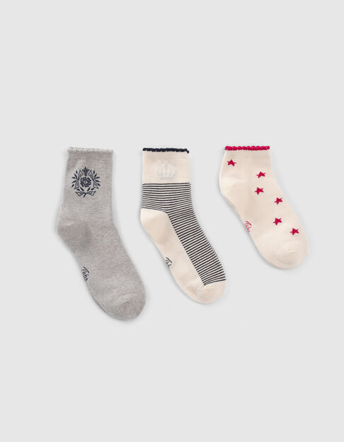 Girls’ grey and ecru socks