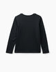 Tee-shirt noir Happy Spooky Party Halloween fille-3