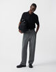 Pantalon de costume large gris faux-uni Homme-1