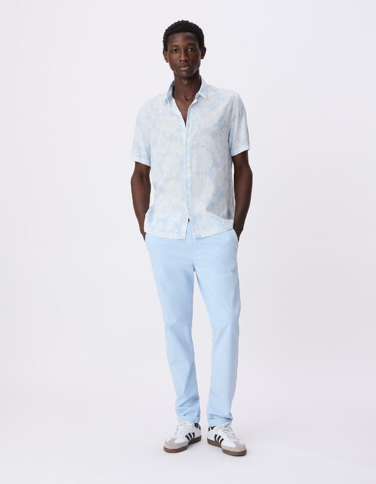 Pantalon chino slim bleu clair Homme-1