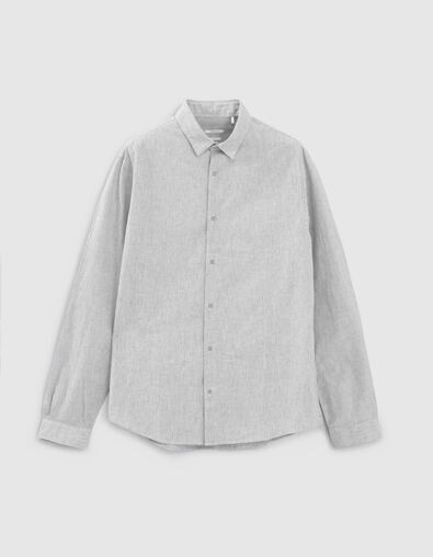 Antracietgrijs SLIM overhemd faux-uni Heren - IKKS