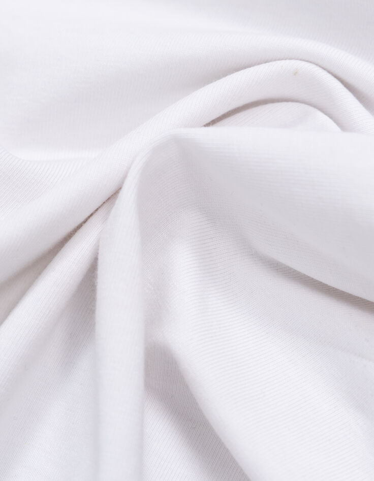 Polo blanc coton bio col zippé garçon-9