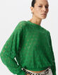 Pull vert tricot ajouré façon crochet-4