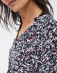 Women’s navy tachist print short dress-4