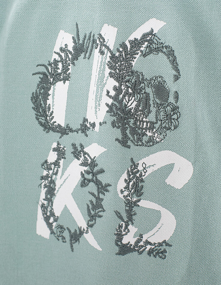 Polo aqua bio avec broderies dos garçon -7