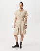 Beige plooirok wikkelmodel Dames-1