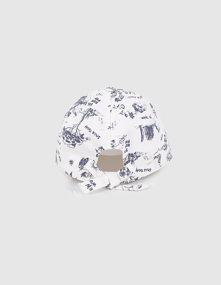 Casquette écrue imprimé toile de Jouy fille-4