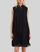 Pure Edition - Vestido negro amplio plisado-2