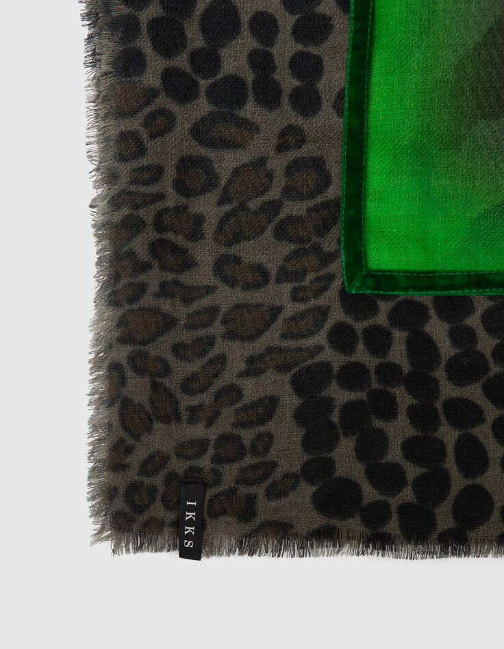 Gemischter gr&uuml;ner Schal mit Camouflage und Tiermuster f&uuml;r -3
