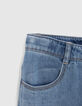 Blaue FLARE-Mädchenjeans in Crop-Länge-5