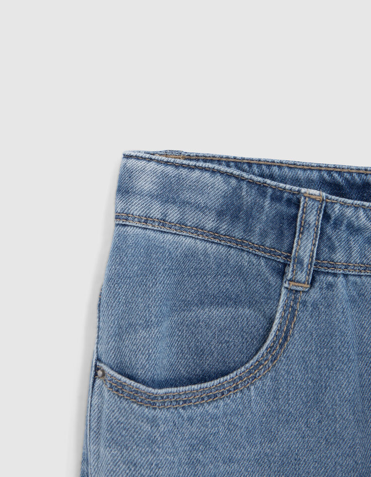 Blaue FLARE-Mädchenjeans in Crop-Länge-5