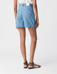 Short en jean bleu waterless maxi poches Femme-3