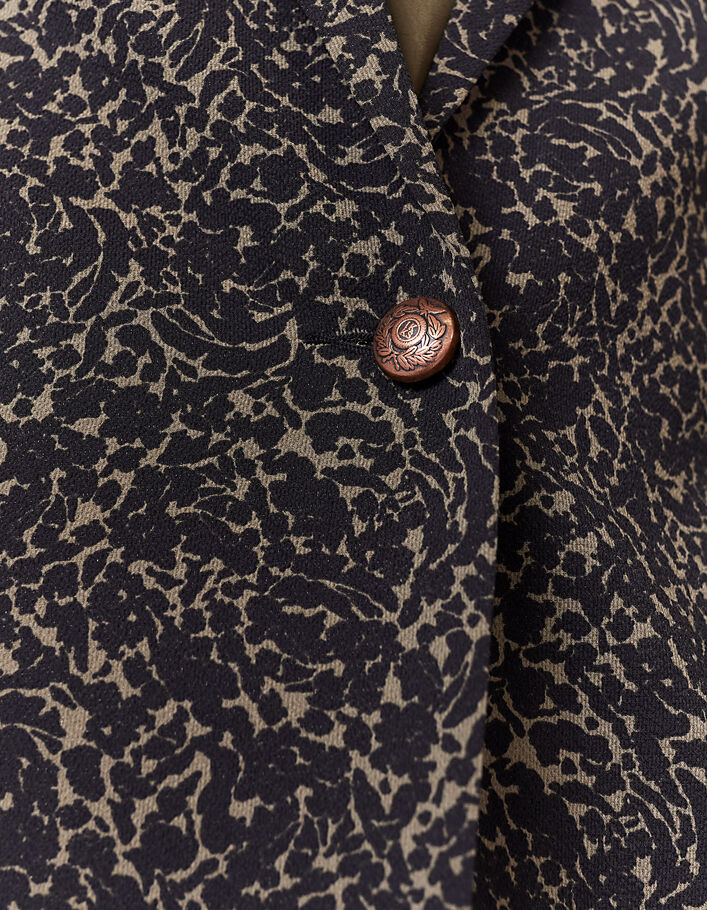 Women's khaki print polycrepe suit jacket - IKKS