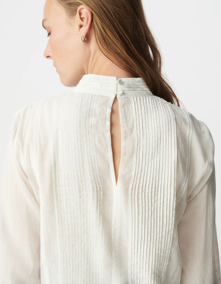 Off-white Bluse aus Bio-Baumwolle mit Besätzen Damen-7