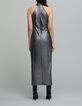 Robe longue silver encolure américaine Femme-2