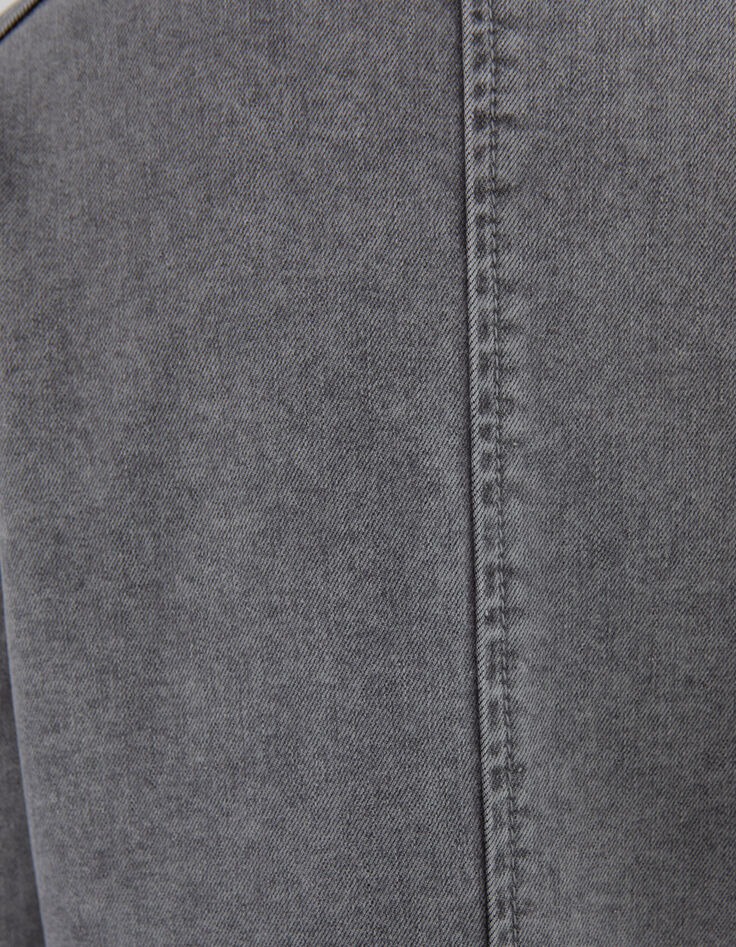 Veste en jean gris esprit motard fille-8