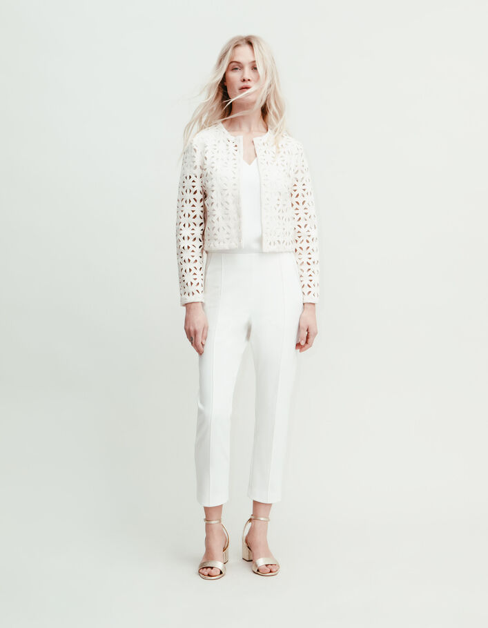 Pantalon de costume blanc décor microbilles Femme - IKKS