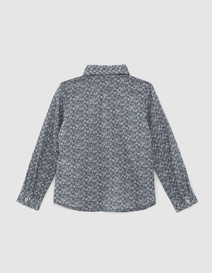 Boys’ grey flowery Liberty fabric shirt-3