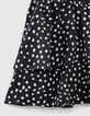 Falda navy estampado lunares y volante niña-4