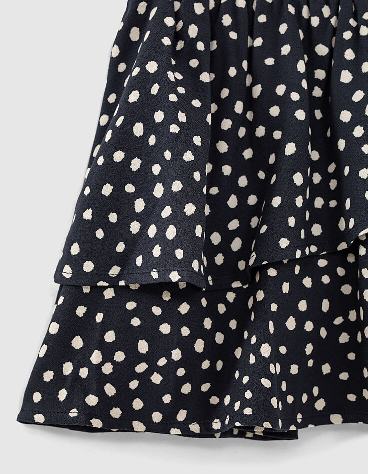 Falda navy estampado lunares y volante niña-4
