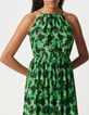 Robe longue verte imprim&eacute; abstrait Femme-7