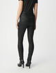 Schwarze Cropped-Jeans für Damen mit sichtbaren Powerstretch-Knöpfen-3