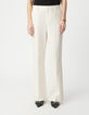 Pantalones de traje de lino y algodón color crudo para Mujer-2