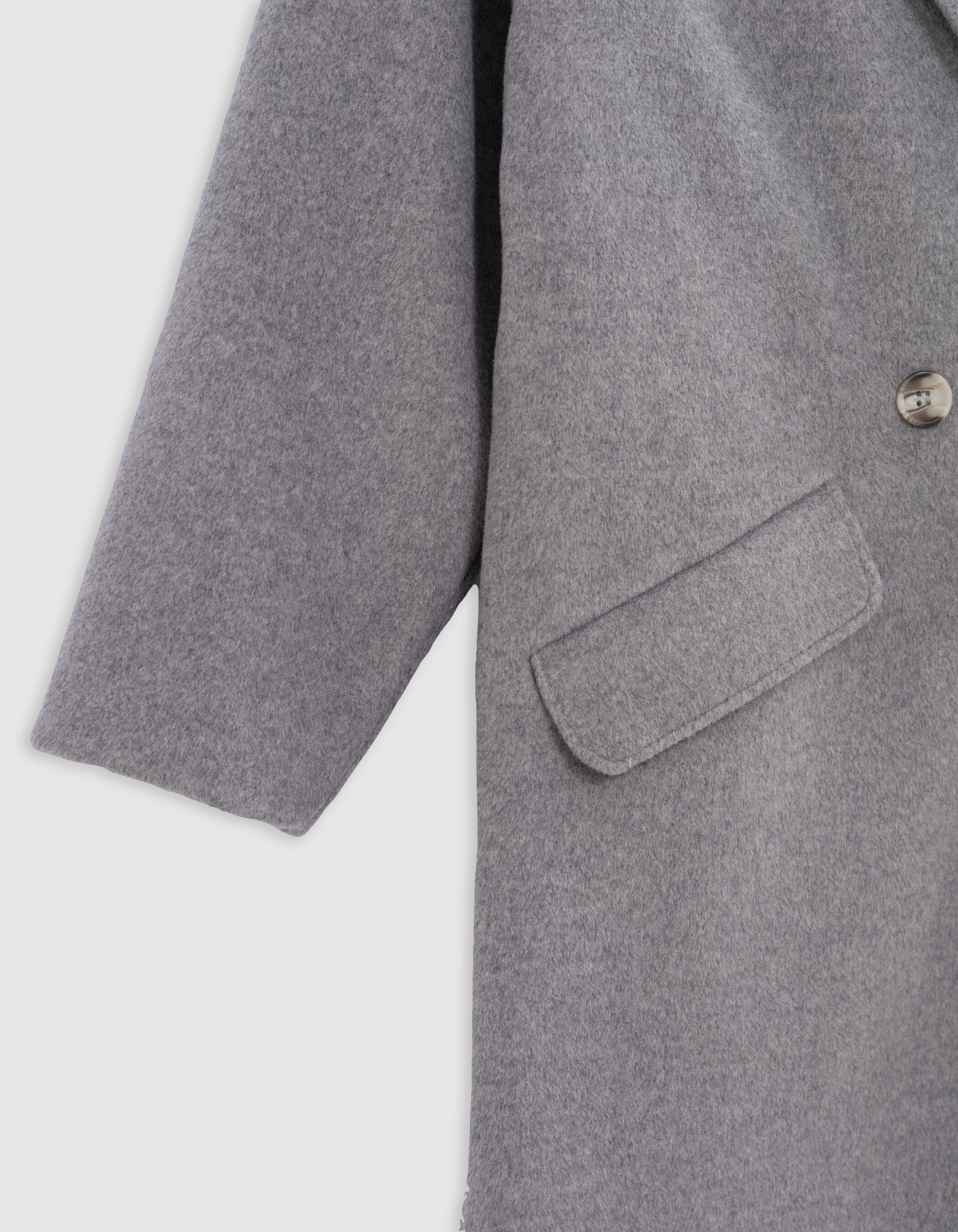 Girl's long grey wool coat