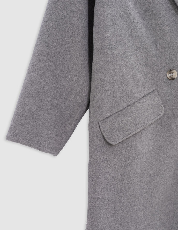 Girl's long grey wool coat-4 Girl's long grey wool coat-4