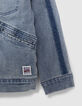 Veste en jean bleue fourrée parmenture molleton garçon-6